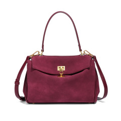 Kelly Bag style, Premium Matte Suede Flap Handbag, Large Capacity, Versatile For Commuting, Shoulder Bag / Crossbody Bag