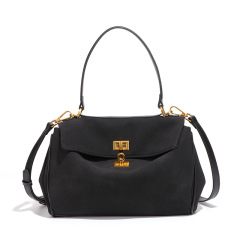 Kelly Bag style, Premium Matte Suede Flap Handbag, Large Capacity, Versatile For Commuting, Shoulder Bag / Crossbody Bag