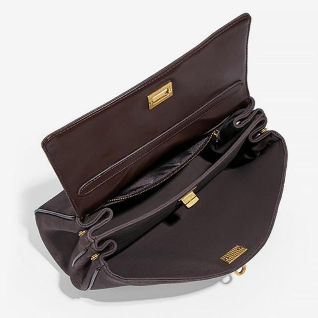 Kelly Bag style, Premium Matte Suede Flap Handbag, Large Capacity, Versatile For Commuting, Shoulder Bag / Crossbody Bag