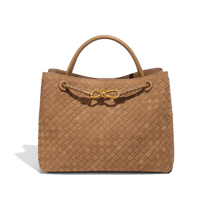 New European American Style Women's Handbag, Shoulder Bag, Crossbody Bag, Handmade Woven Soft Leather Tote Bag/Bucket Bag