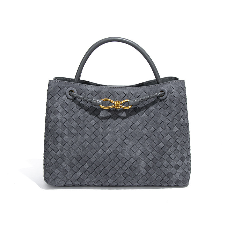 New European American Style Women's Handbag, Shoulder Bag, Crossbody Bag, Handmade Woven Soft Leather Tote Bag/Bucket Bag