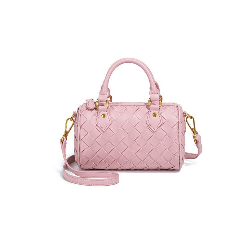 New Boston-Style Women's Handbag, Simple And Stylish, High-Quality Woven Bag, Pillow Bag, Diamond-Quilted Bag