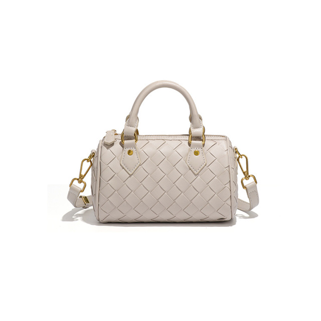 New Boston-Style Women's Handbag, Simple And Stylish, High-Quality Woven Bag, Pillow Bag, Diamond-Quilted Bag