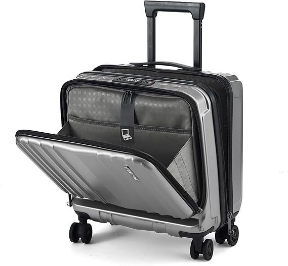 Small Business Carry-On Suitcase, Laptop Compartment, Front Opening, Men's And Women's Trolley Case