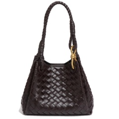 PU Handmade Woven Bag, New Style, With Metal Buckle, Single-Shoulder/Crossbody Tote bag