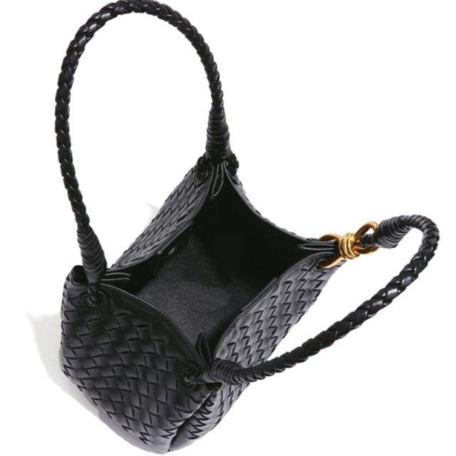 PU Handmade Woven Bag, New Style, With Metal Buckle, Single-Shoulder/Crossbody Tote bag