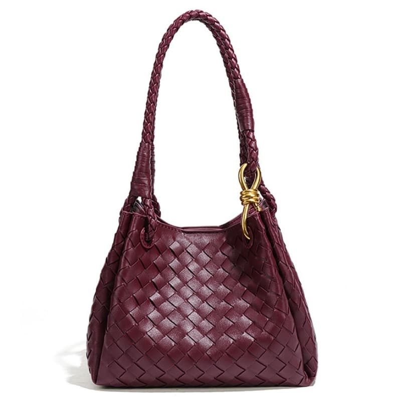 PU Handmade Woven Bag, New Style, With Metal Buckle, Single-Shoulder/Crossbody Tote bag