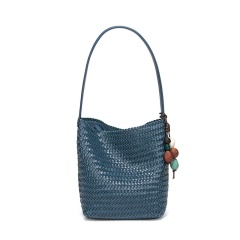 New Woven Bucket Bag, Large Capacity Design, Textured, Versatile For Commuting, Shoulder Bag, Large Tote Bag