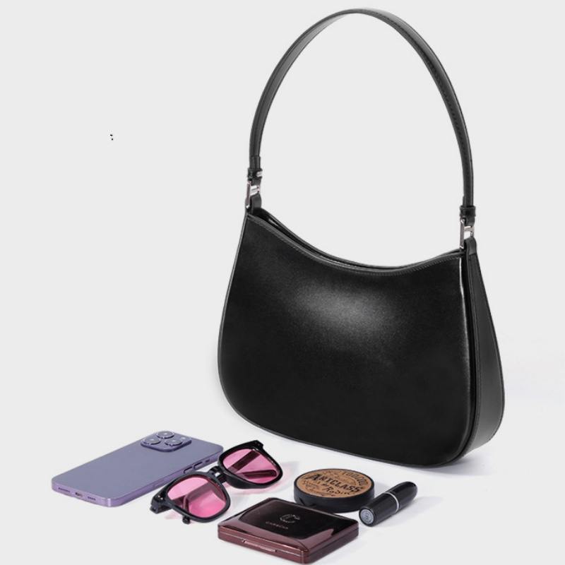New Fashionable And Niche Design Crescent-Shaped Genuine Leather Women's Handbag, Crossbody Bag, Shoulder Bag, Women's Tote Bag