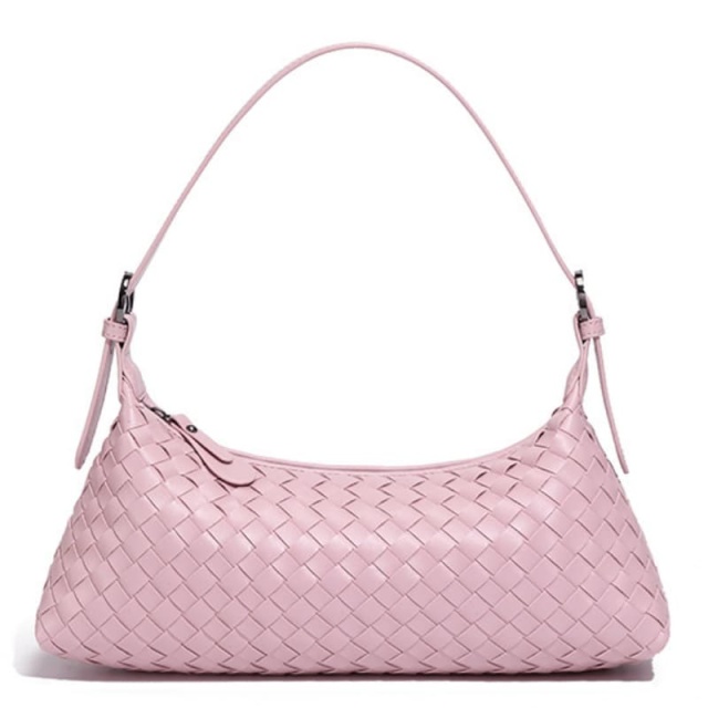 French Woven Baguette Bag, Stylish And Versatile Soft Leather Shoulder Bag, Crossbody Bag, Crescent-Shaped Bag