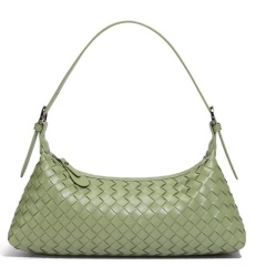 French Woven Baguette Bag, Stylish And Versatile Soft Leather Shoulder Bag, Crossbody Bag, Crescent-Shaped Bag