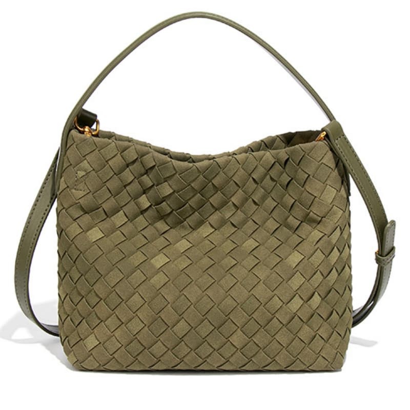 New Woven Soft Leather Tote Bag, Relaxed Fit, Suitable For Commuting, Underarm Bag, Suede, Stylish Tote Bag
