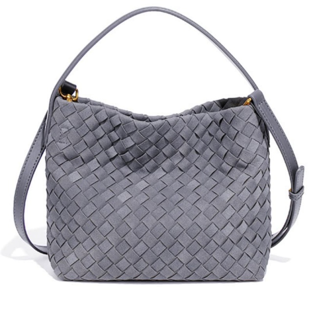 New Woven Soft Leather Tote Bag, Relaxed Fit, Suitable For Commuting, Underarm Bag, Suede, Stylish Tote Bag