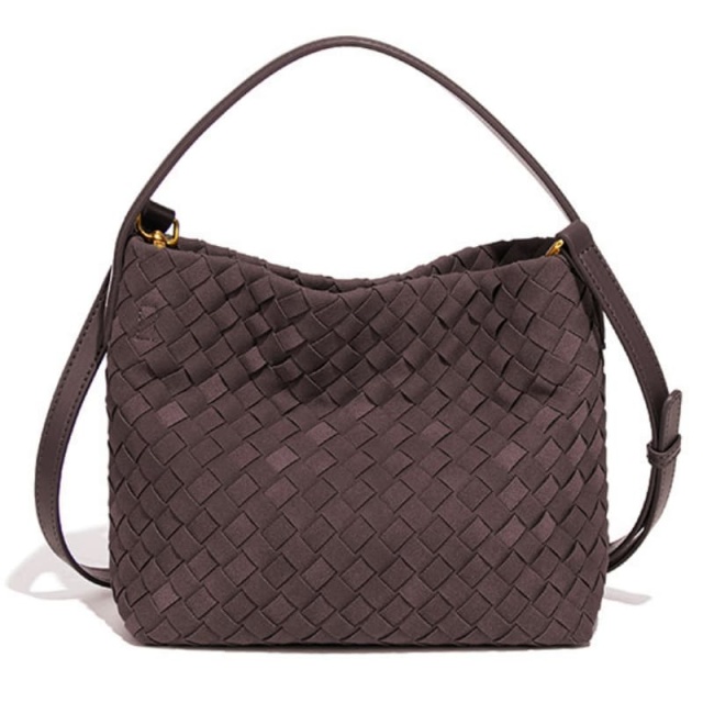 New Woven Soft Leather Tote Bag, Relaxed Fit, Suitable For Commuting, Underarm Bag, Suede, Stylish Tote Bag