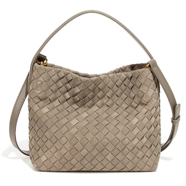 New Woven Soft Leather Tote Bag, Relaxed Fit, Suitable For Commuting, Underarm Bag, Suede, Stylish Tote Bag