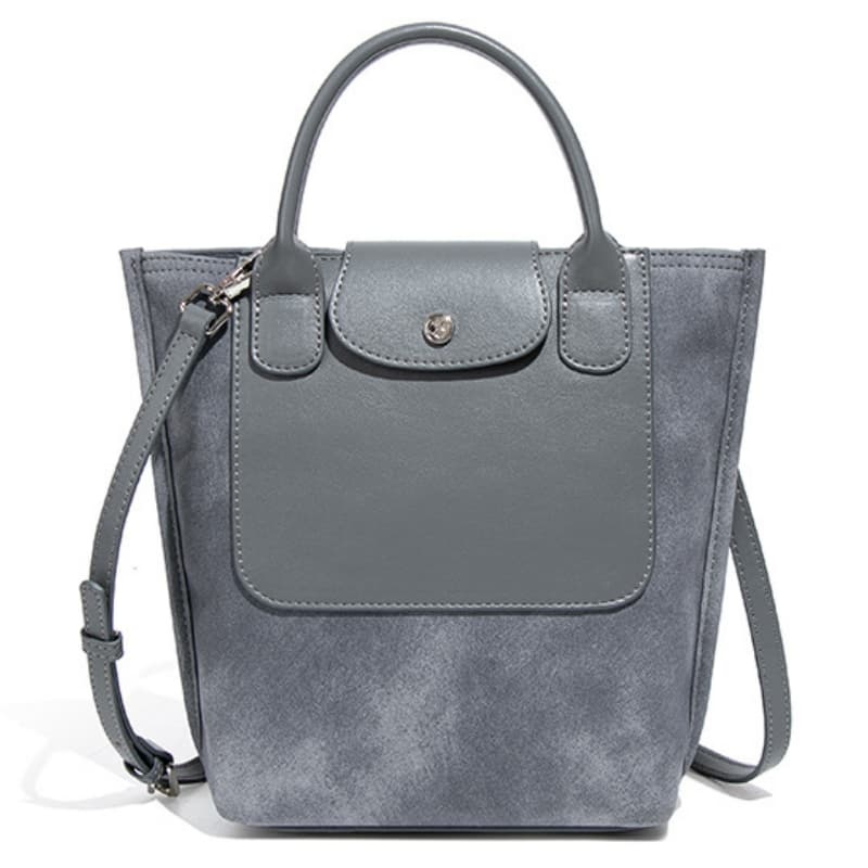 New Women's Bag, French Style, Longchamp Suede Patchwork, Large Capacity Tote Bag, Shoulder Bag, Bucket Bag