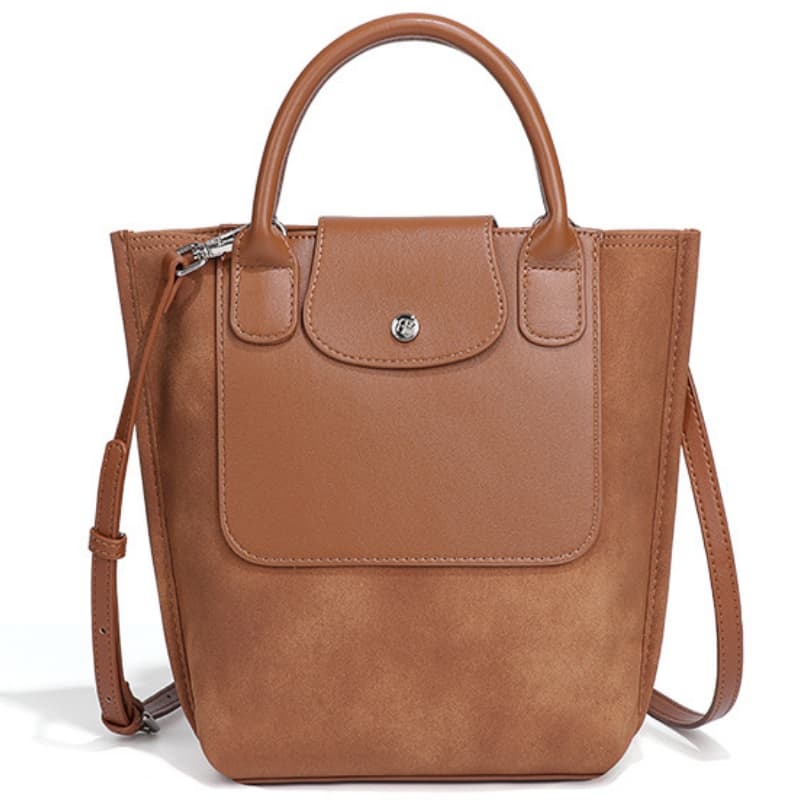 New Women's Bag, French Style, Longchamp Suede Patchwork, Large Capacity Tote Bag, Shoulder Bag, Bucket Bag