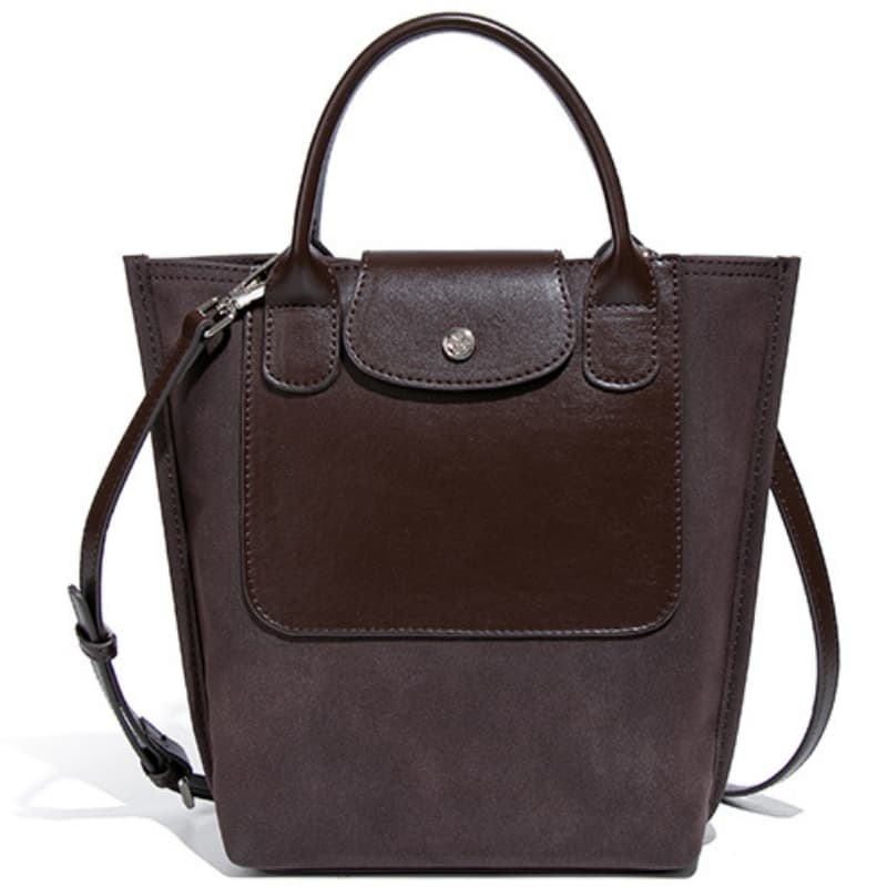 New Women's Bag, French Style, Longchamp Suede Patchwork, Large Capacity Tote Bag, Shoulder Bag, Bucket Bag