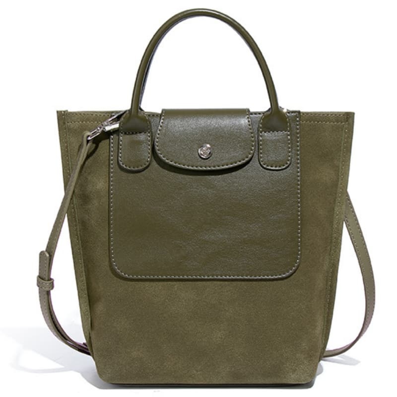 New Women's Bag, French Style, Longchamp Suede Patchwork, Large Capacity Tote Bag, Shoulder Bag, Bucket Bag