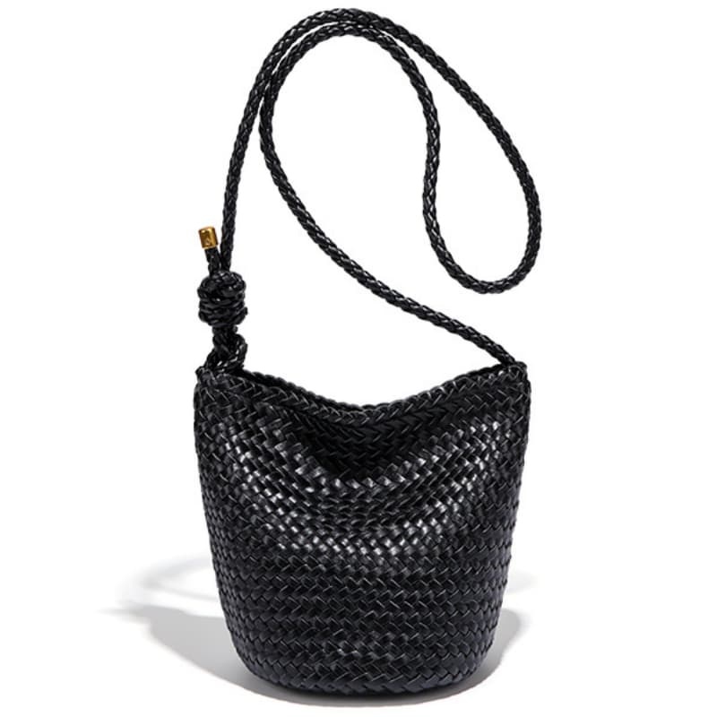 Korean Trendy New Woven Bags For Women, Luxurious Retro Style, Handmade Woven Bucket Bags And Crossbody Bags