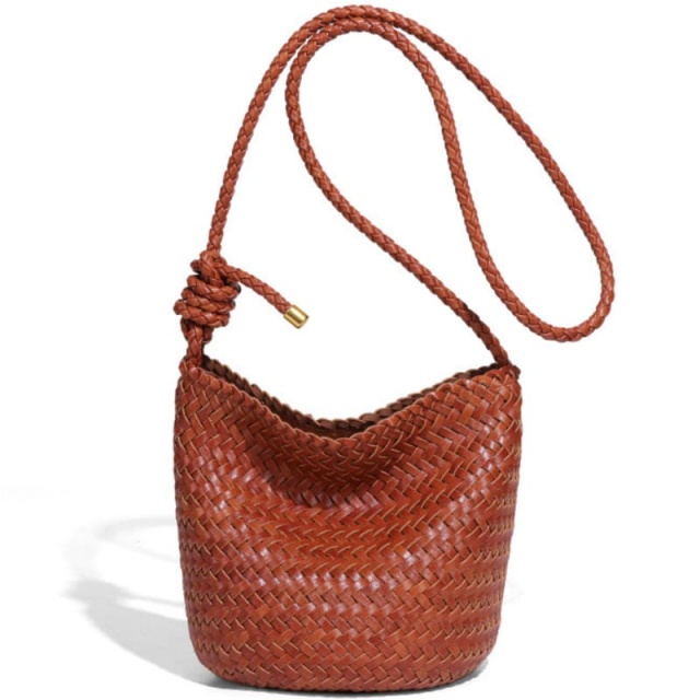 Korean Trendy New Woven Bags For Women, Luxurious Retro Style, Handmade Woven Bucket Bags And Crossbody Bags