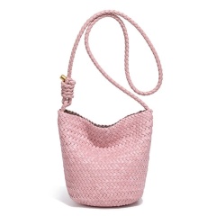 Korean Trendy New Woven Bags For Women, Luxurious Retro Style, Handmade Woven Bucket Bags And Crossbody Bags