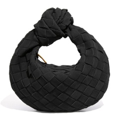 New Stylelish Women's Handbag, Knotted Woven Bag, Retro Suede Mini Dumpling Bag