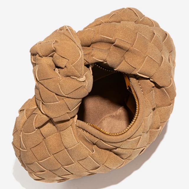 New Stylelish Women's Handbag, Knotted Woven Bag, Retro Suede Mini Dumpling Bag