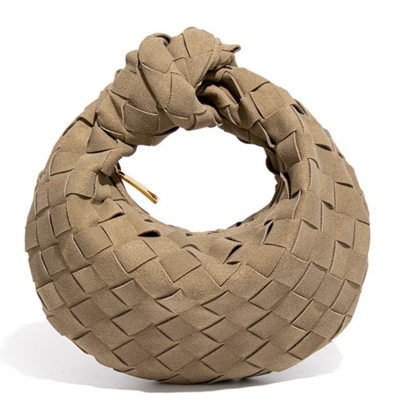 New Stylelish Women's Handbag, Knotted Woven Bag, Retro Suede Mini Dumpling Bag