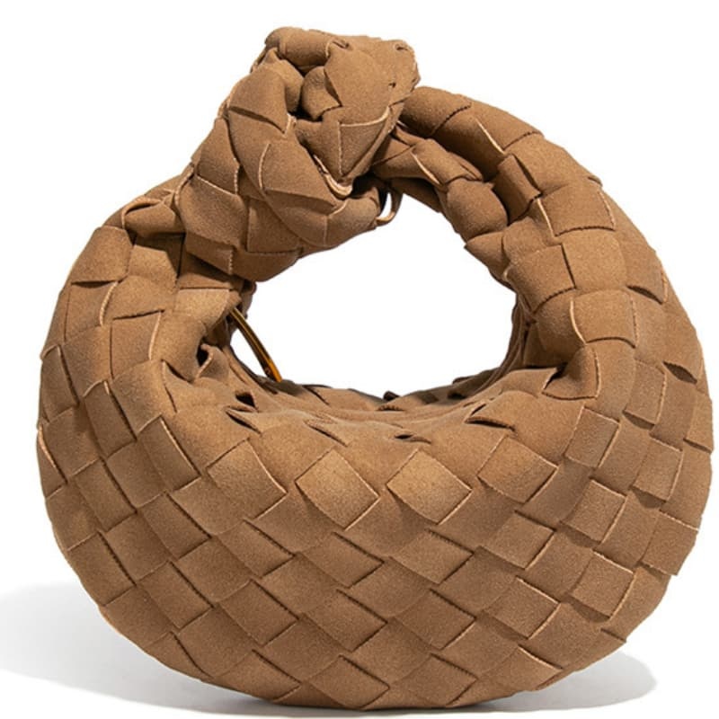 New Stylelish Women's Handbag, Knotted Woven Bag, Retro Suede Mini Dumpling Bag