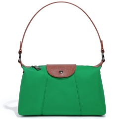 Niche Design New Women's Bags: Retro Brown Small Square Bag, Nylon Vertical Stripe Shoulder/Crossbody bag