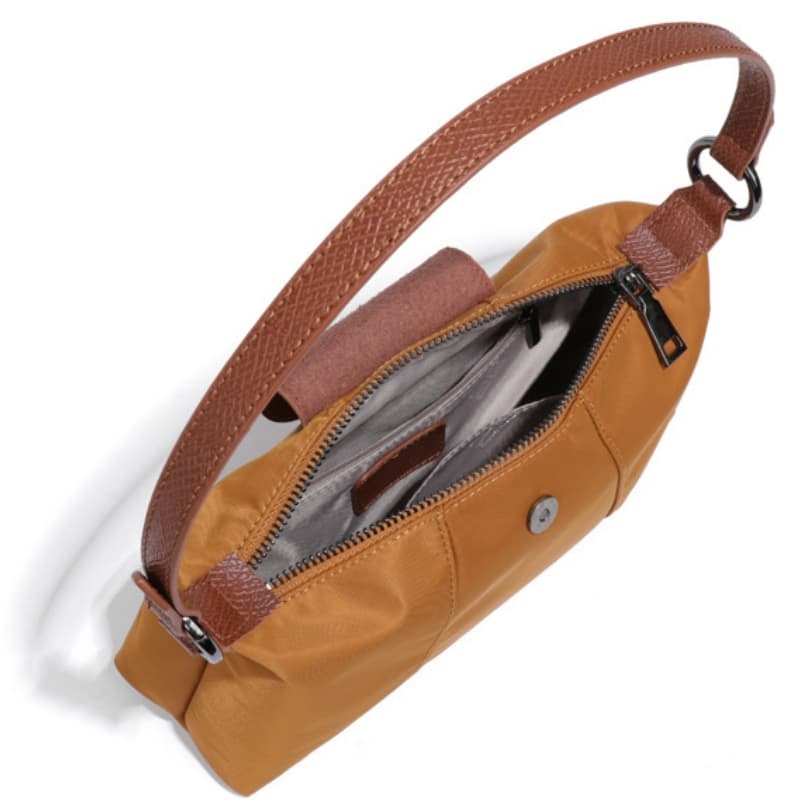 Niche Design New Women's Bags: Retro Brown Small Square Bag, Nylon Vertical Stripe Shoulder/Crossbody bag