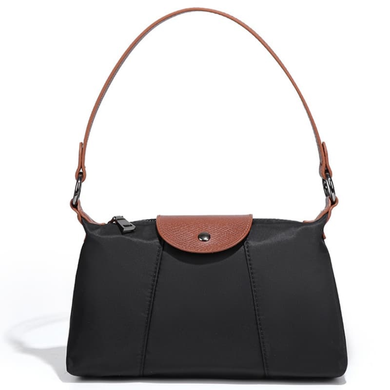 Niche Design New Women's Bags: Retro Brown Small Square Bag, Nylon Vertical Stripe Shoulder/Crossbody bag
