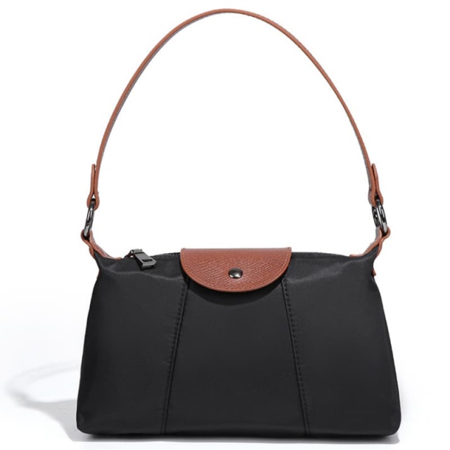 Niche Design New Women's Bags: Retro Brown Small Square Bag, Nylon Vertical Stripe Shoulder/Crossbody bag