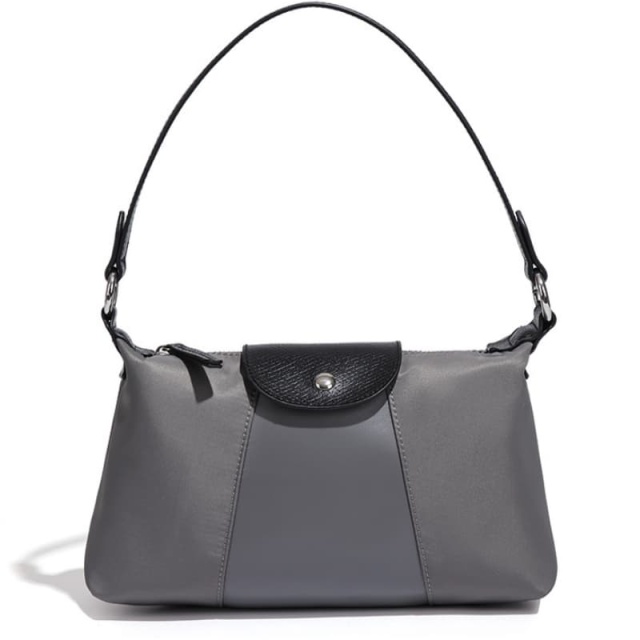 Niche Design New Women's Bags: Retro Brown Small Square Bag, Nylon Vertical Stripe Shoulder/Crossbody bag