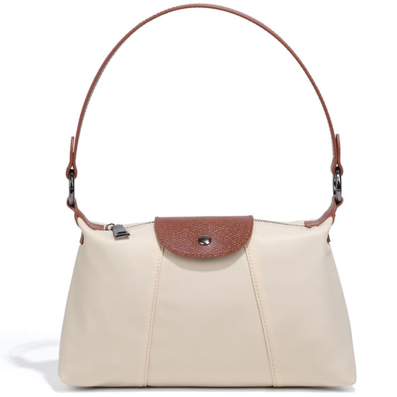 Niche Design New Women's Bags: Retro Brown Small Square Bag, Nylon Vertical Stripe Shoulder/Crossbody bag