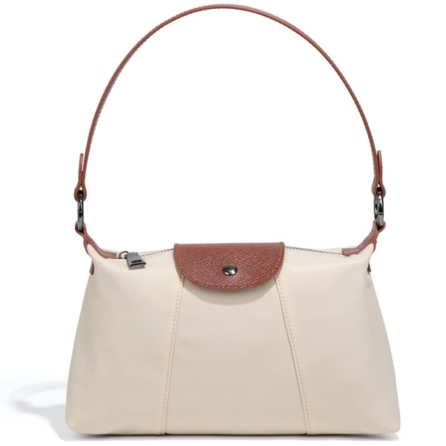 Niche Design New Women's Bags: Retro Brown Small Square Bag, Nylon Vertical Stripe Shoulder/Crossbody bag