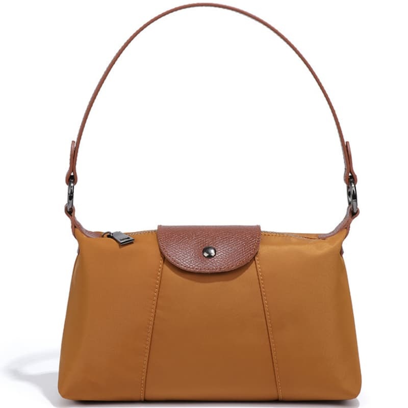 Niche Design New Women's Bags: Retro Brown Small Square Bag, Nylon Vertical Stripe Shoulder/Crossbody bag