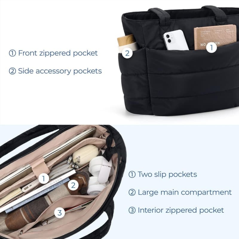 Large Capacity Tote Bag For Women, Portable Travel Storage Bag, Single Shoulder Bag With Compartments And Cross-Body Strap