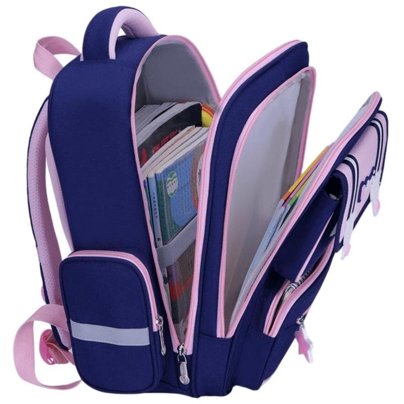 New lumbar support backpack for children, lightweight and large capacity double shoulder bag