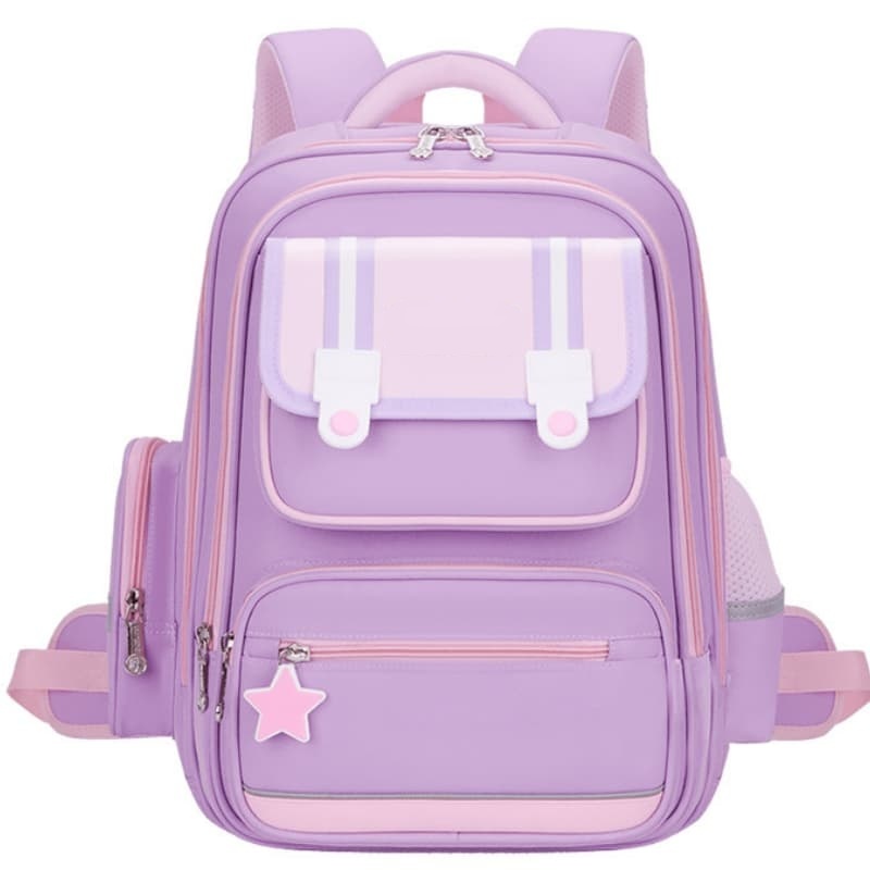 New lumbar support backpack for children, lightweight and large capacity double shoulder bag