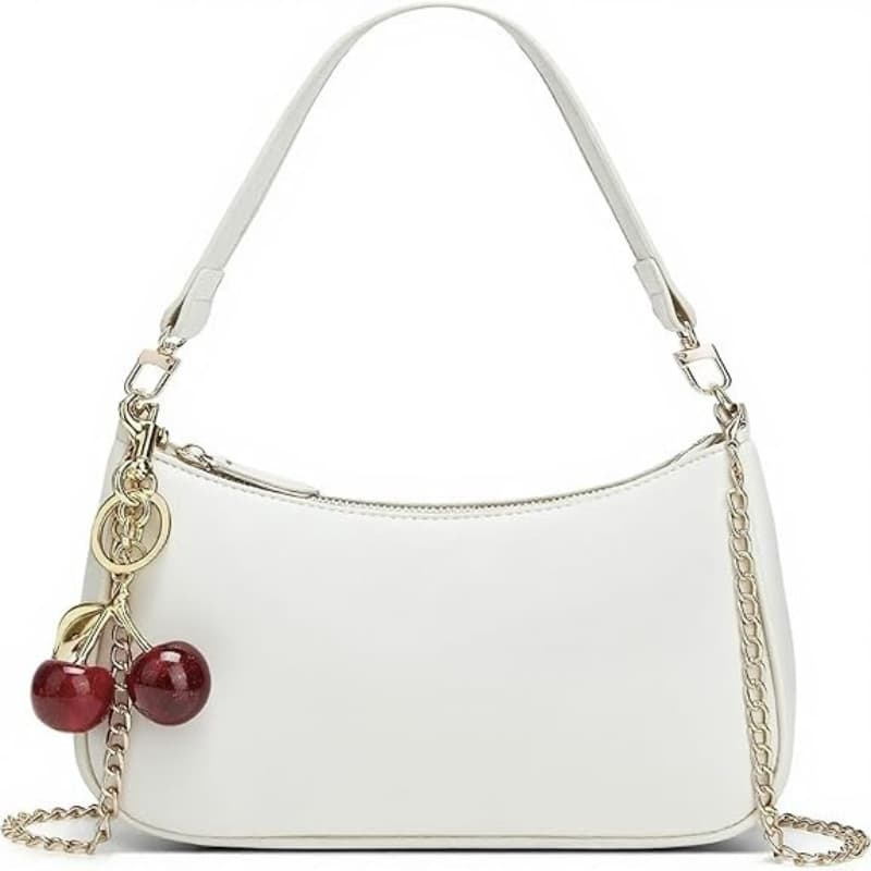 Shoulder Bag for Women Cute Hobo Cherry Purse Retro Clutch Underarm Handbag with Removable Straps