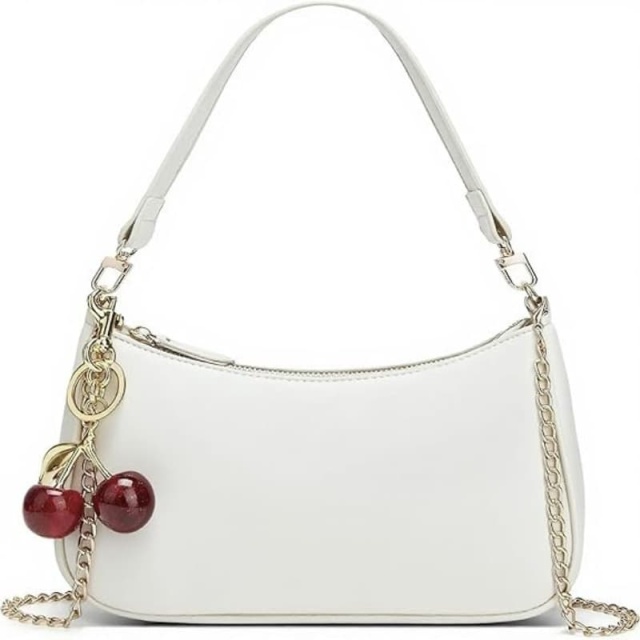 Shoulder Bag for Women Cute Hobo Cherry Purse Retro Clutch Underarm Handbag with Removable Straps