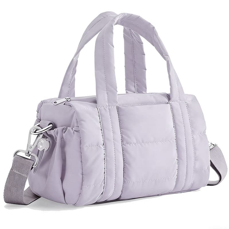 New Women's Down-Filled Handbag With Top Handle, Lightweight, Handmade, Waterproof Nylon Puffy Shoulder Bag