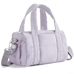 New Women's Down-Filled Handbag With Top Handle, Lightweight, Handmade, Waterproof Nylon Puffy Shoulder Bag