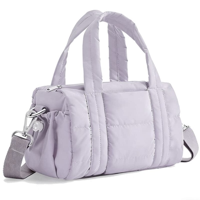 New Women's Down-Filled Handbag With Top Handle, Lightweight, Handmade, Waterproof Nylon Puffy Shoulder Bag