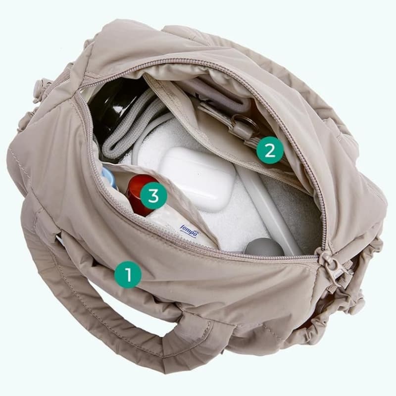New Women's Down-Filled Handbag With Top Handle, Lightweight, Handmade, Waterproof Nylon Puffy Shoulder Bag