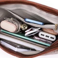Women's Soft Leather Shoulder Bag, Leisure Shoulder Bag, Large Capacity Retro Crossbody Bag