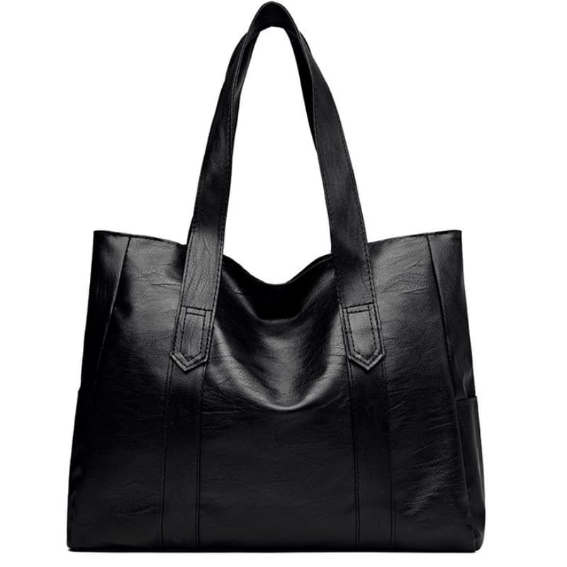 Simple New PU Soft Leather Trendy Zipper Tote Bag, Large Capacity Shoulder Bag