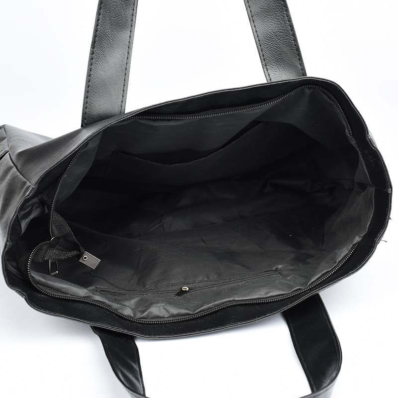 Simple New PU Soft Leather Trendy Zipper Tote Bag, Large Capacity Shoulder Bag